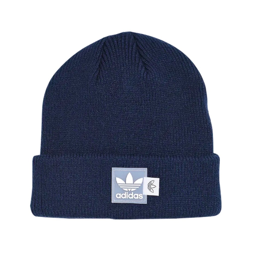 adidas Originals Men Beanie Hat Layered Label Indigo Blue New With Tags